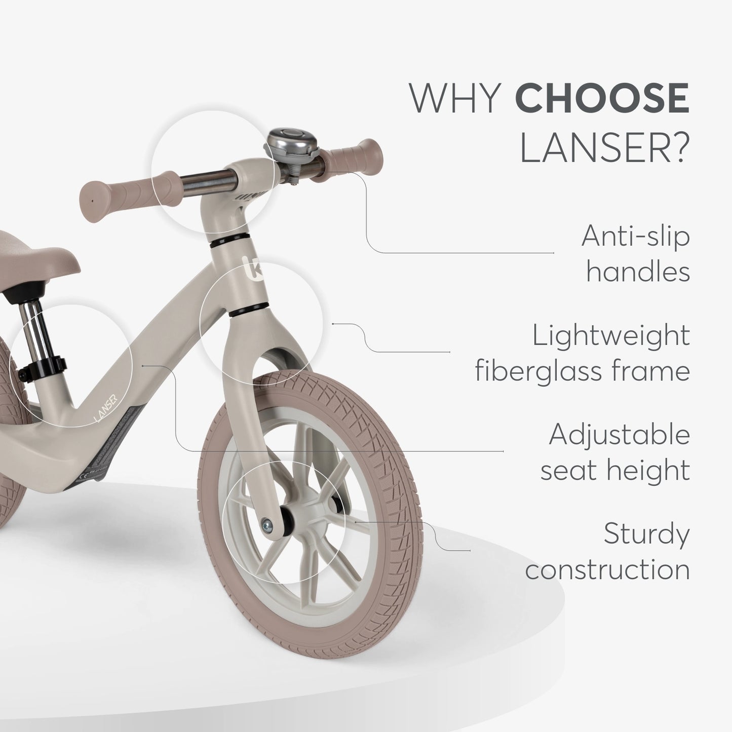 Balansinis dviratis LANSER | BEIGE